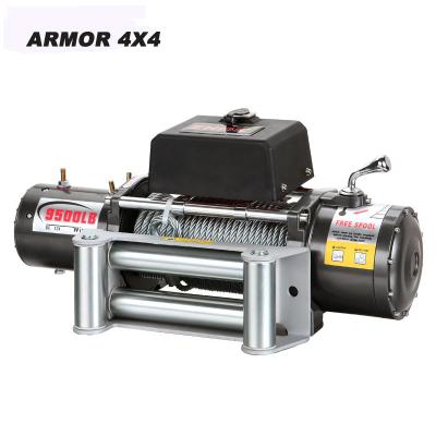 China 9500lbs AUTOMATIC 12V 24V 4WD off road 4x4 car electric winch with wire rope for sale