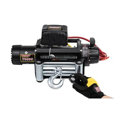 China New Design 4X4 AUTO Winch 9500lbs Pull Power 12v 4wd Electric Winch With Steel Rope for sale