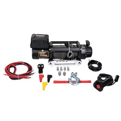 China 4X4 AUTOMATIC hot selling winch 9500lbs pull power 12v 4wd electric winch with synthetic rope for sale