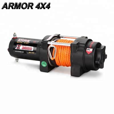 China AUTOMATIC 3000lbs 12v 4wd electric winch with synthetic rope for sale