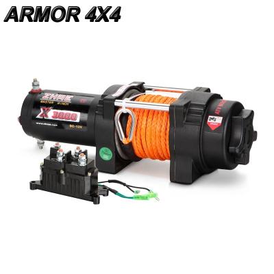 China ATV/UTV 3000lbs Traction 12v Electric Power Tractor Winch With Synthetic Rope for sale