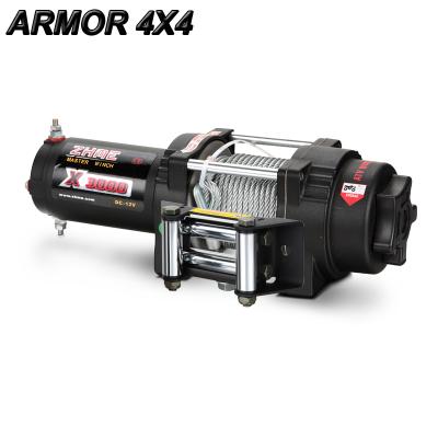 China 3000lbs mini AUTOMATIC traction 12v electric winch with steel rope for sale