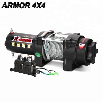 China AUTOMATIC 4000lbs pull small automatic application recovery winch with steel rope for sale