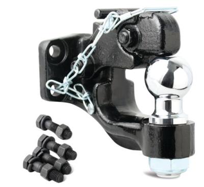 China Trailer parts size qullity, towing black finished hinge pin hook with hitch ball mount, receiver mounts for sale