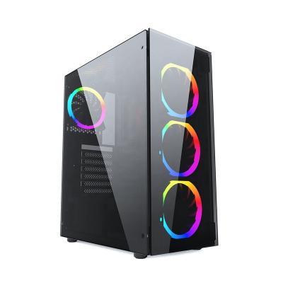 China With Side Panel Window Hot Sales Gaming Computer Case With ATX Full Tower PC Case Glass Middle Gamer for sale