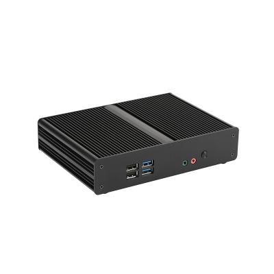 China New 2021 Computador Aluminum Industrial Fanless OEM 4 Port RJ45 Mini Desktop PC Aluminum for sale