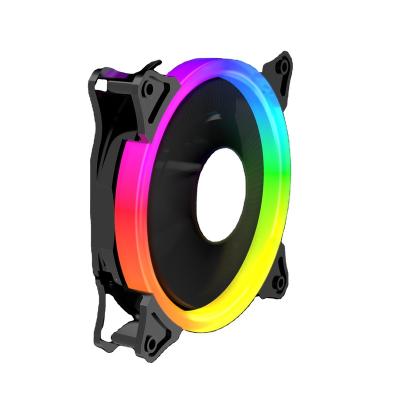 China Computer Single Case 12CM Ring Fan Computer CPU Cooler Outside Rainbow Fan for sale