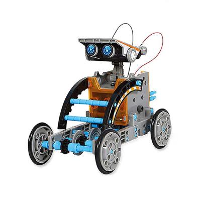 China New Designs Hot Selling Plastic 12 in 1 DIY Kids Educational Solar Robot Toy for sale