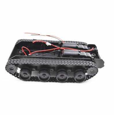 China PULL BACK Crawler Vehicle Robot Trolley Chassis Shaft Education Cracking Light Shock Absorption Tank Chassis for sale