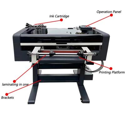 China 30 cm UV-rol Dtf-printer voor het afdrukken van stickers met dubbele Xp600-kop voor houten / glazen oppervlakken Te koop