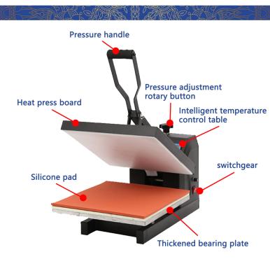 中国 38x38cm 印刷エリア 布 手動 熱 プレス 転送 マシン 110V 220V 販売のため