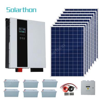 China Home Solarthon 1200w 8kva Hibrid 30kw 10 3kw 5kw KW Off Grid Energy Panel Roof Tile Rack Inverter Solar System for sale