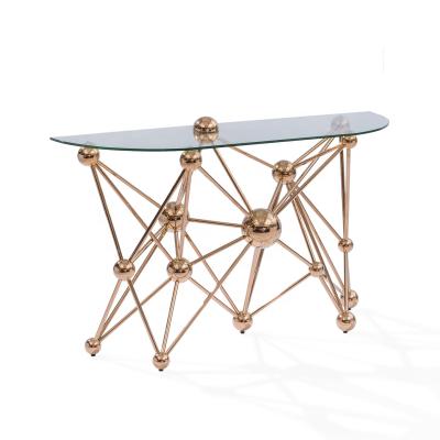 China Modern For Sale Living Room Furniture Rose Gold Stainless Steel Console Table for sale