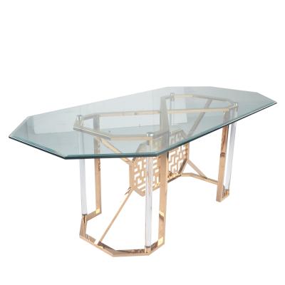 China Other Home Furniture Square Modern Tempered Glass Dining Table for sale