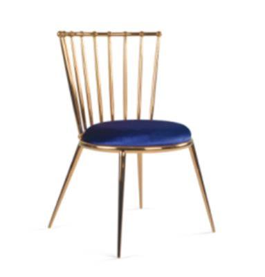 China Leisure Chair Gold Color Metal Base Canvas Cover Dining Chair for sale