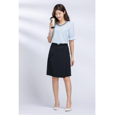 China Latest Design Woman Textured Casual Thin Slim Short Pencil Summer Formal Lady Office Skirt for sale