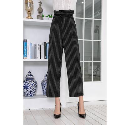 China Korea Women's Pants Fabric Pants Striped Women Pants Pants Women 100% Polyester Pants High Waisted Pants for sale