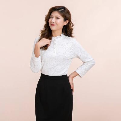 China Have The Bullets Hot Sale Comic Collar The Spring Where Top Autumn Casual Shirt Women Long Sleeve Lace Lotus Leaf Women Fit Top for sale