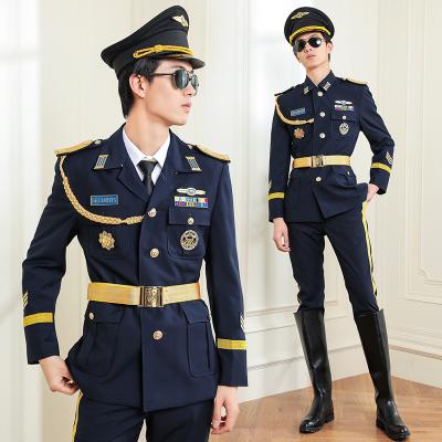 China Security Guard Uniform In Navy Blue Stock Fast Twill Dispatch Army Officer Police Military Official Uniforms for sale