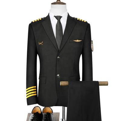 China Airline Pilot Uniform 2020 New Design Pilot Stewardess Suit Flight Attendant Airlines Uniforms for sale