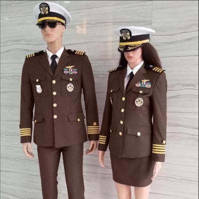 China Anti-Static Navy Uniforms Military Army Police Dealer Design Military Apparel For Officer for sale