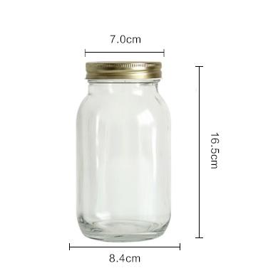 China Freshness Preservation 1000ml Glass Mason Jar For Honey And Jam Storage With Metal Lid for sale