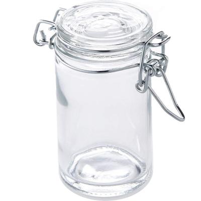 China Steamable Cylindrical Glass Spice Jar With Leak Proof Silicone Gasket And Glass Lid for sale