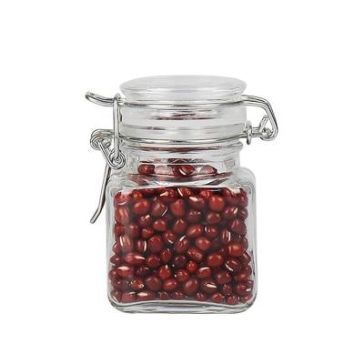 China Small 4oz Viable Clear Glass Jar With Airtight Lid For Spice Storage for sale