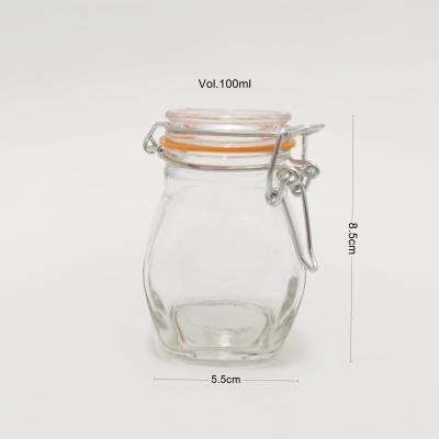 China Freshness Preservation 100ml Mini Spice Containers New Design With Airtight Glass Lid for sale