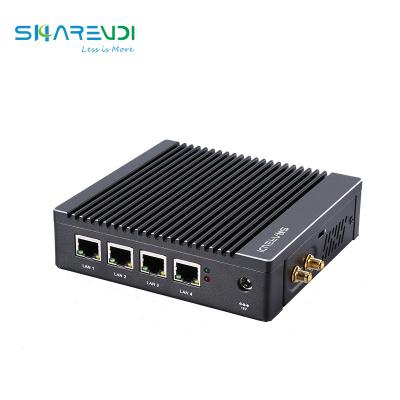 China J1900 VPN server Mini pc fanless pfsense firewall with 4 Lan port router for sale