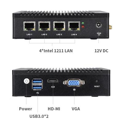 China Lowest price thin client N3700 quad core mini pc fanless firewall with 4*i211AT lan for sale