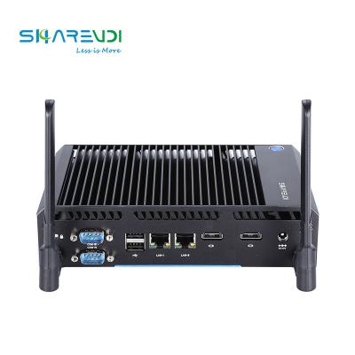 China Customizable dual Gigabit LAN 2COM 2GB 16G SSD 1037U I3 I5 J1900 J1800 fanless Mini PC for industrial aut for sale