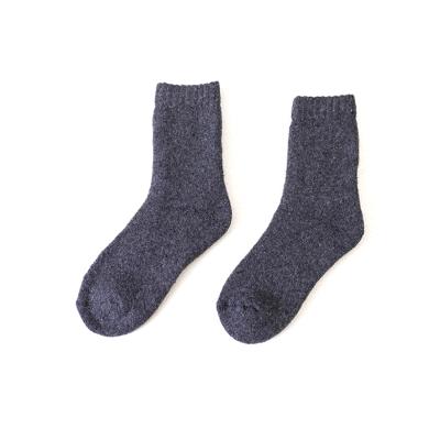 China 2021 New Arrival Breathable Thick Wool Socks Warm Women Blanket Plain Knit Winter Warm Socks for sale