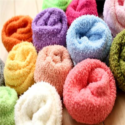 China Women Warm Colorful Comfortable Soft Fuzzy Socks Knitted Wholesale Amazon Winter Floor Sleep Breathable Thickened Woolen Socks for sale