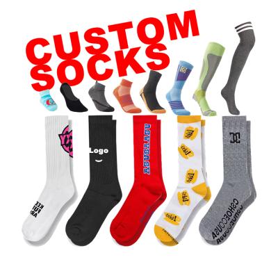 China Custom Logo Socks Breathable Custom Logo Socks Men's Unisex Socks With Logo for sale