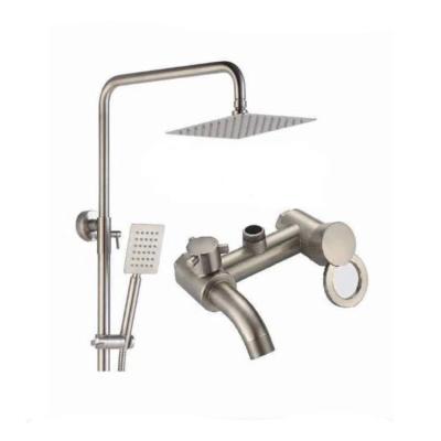 China With Sliding Bar Good Quality Low Price Column SS 304 Chrome Shower Sanitary Set From Quanzhou Guanshu Ware China Supplier for sale