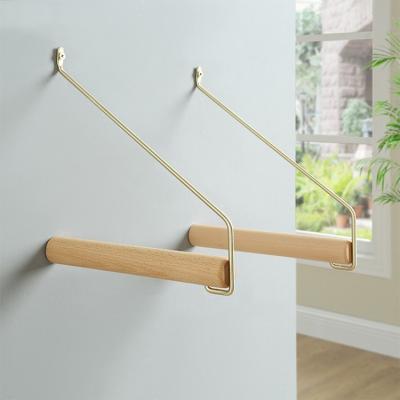 China Sustainable Cost Effective Wooden Decorative Brass Wall Mounted High Coat Hooks For Bedroom for sale