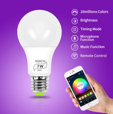 China Hotel factory hot sale e27 hidden camera led bulb e27 5w color changing wifi led bulb e26 e27 b22 wifi bulb for sale