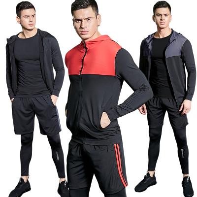 China 4 Pieces Breathable High Quality Custom Made Mens Set Hooded Casual Jogging Sweatsuit Mens Fitness Quick Dry Design for sale