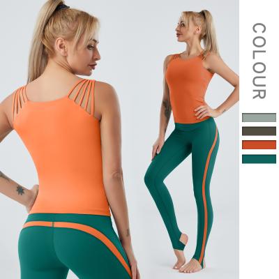 China Breathable High Quality Ladies Gym Sports Wear Jogging Tight Bodybuilding Yoga Set Outdoor Seamless Fitness Wear Women's Fitness Yoga Set for sale