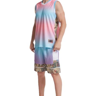 China Wholesale Cheap Antibacterial Wholesale High Quality Pure Polyester Multi Size Team Color Team Color Breathable Basketball Tank Tops Uniform for sale