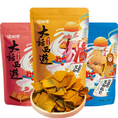 China Natural Chinese Fries Peppercorn Snack Rice Crust Crunchy Spicy Flavors Explosive Hot Spicy with 108g huajiaoshijia GuoBa konjac chip. for sale