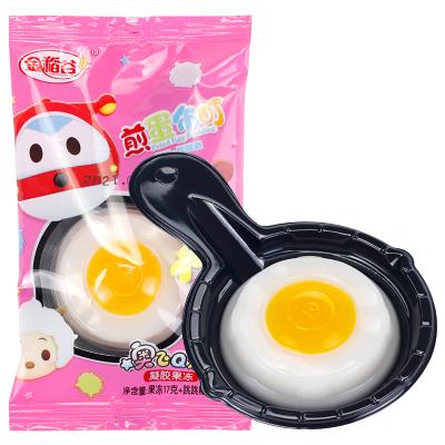 China Non-Nicotine Candy Feature Sunshine Color Pudding Package Egg Shape Jelly Multi Hopping Shelf Juice Jelly Toy Sugar Products for sale