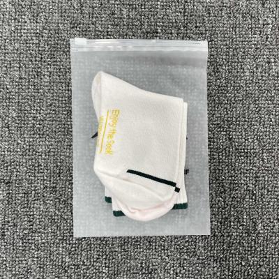 China BIODEGRADABLE hot selling small size zipper bag with logo printed waterproof for sock packaging for sale