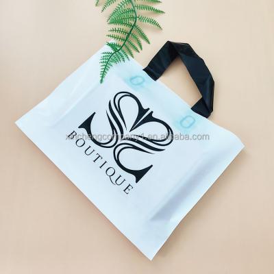 China Wholesale Custom Logo OEM Size Moisture Proof Waterproof Plastic Bag With Handle Reuse Shopping Bags To Handle Custom Plastic Bag for sale