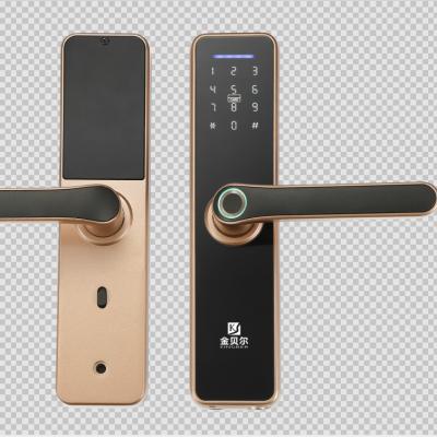 China Aluminum Alloy Intelligent Smart Digital Fingerprint Door Lock with Tuya APP Control for sale