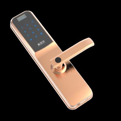 China Office Apartment Interior Door Security Pin Code Handle Lever Lock Security Fingerprint Zinc Alloy Door Lock for sale