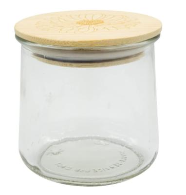 China Non Spill Factory Direct Sale Custom Metal Lids Glass Bottle Lid Woody Bamboo Canister With Bamboo Lid for sale