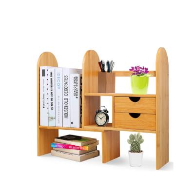 China Home Appliance Creative Elegance Adjustable Natural Color With Drawer Desk Wooden Organizer for sale