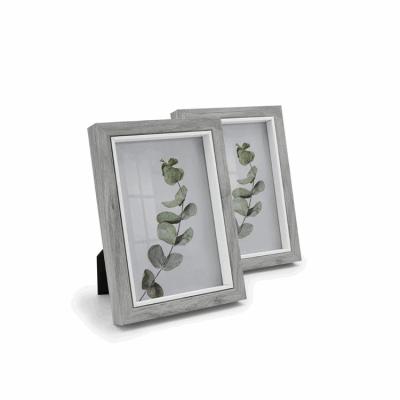 China American Antique Gray Table Decoration 2 Artistic Wooden Picture Frame Free Set for sale